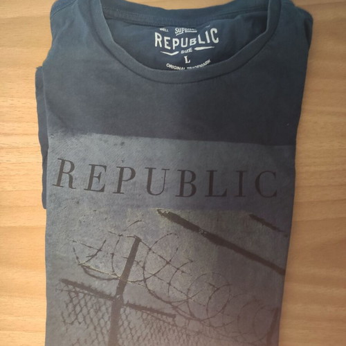 Authentic Supplies Republic men's short sleeve T-shirt, denim