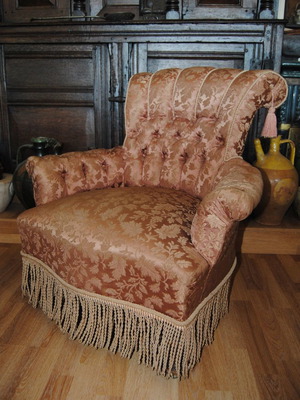 Old Victorian small boudoir armchair used