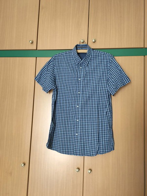 Livergy men's short-sleeve blue striped shirt like new