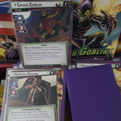Marvel Champions expansions like new with Green Goblin, Captain America, Thor, Hulk
