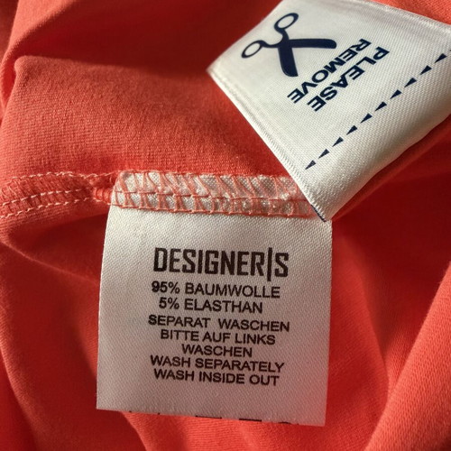 Γυναικείο T-shirt σαν καινούργιο, medium, κοραλί με σχέδιο απλικέ