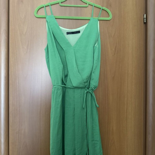 Silk dress Zara new, green, size M