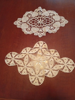 Handmade crochet doilies set of two like new