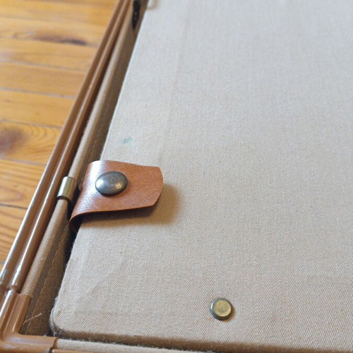 Samsonite suitcase used brown leather 1950s