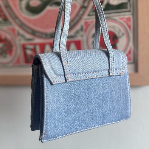 Denim jean handbag hand-held like new, blue