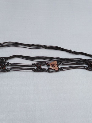 Vintage belt with butterflies adjustable, brown, new