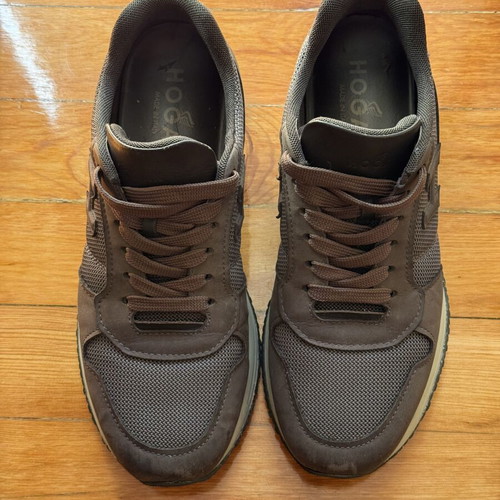 Hogan Brown Leather and Mesh Sneakers used, UK 6 EU 40