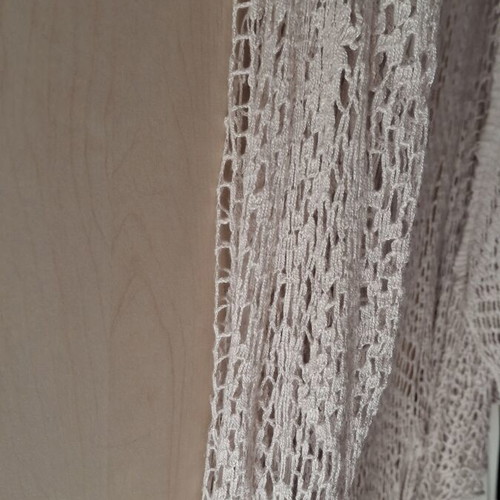 Boho sleeveless kimono like new, beige, asymmetrical with fringes