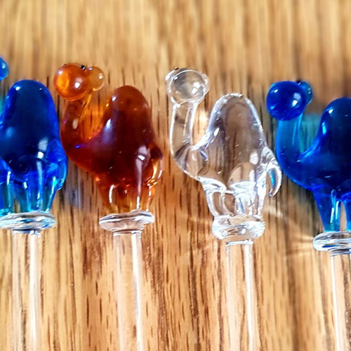 Glass drink stirrers collectible, pack of 12, new
