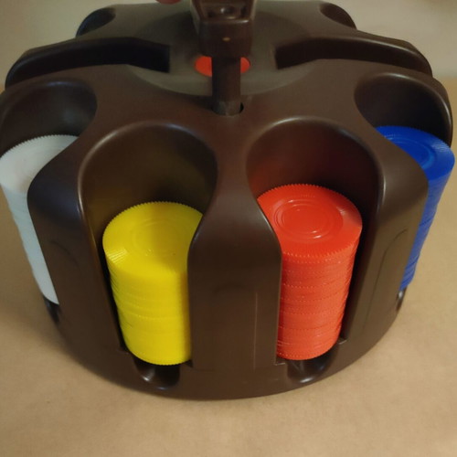 Revolving poker chip holder from the '80s like new, 200 chips