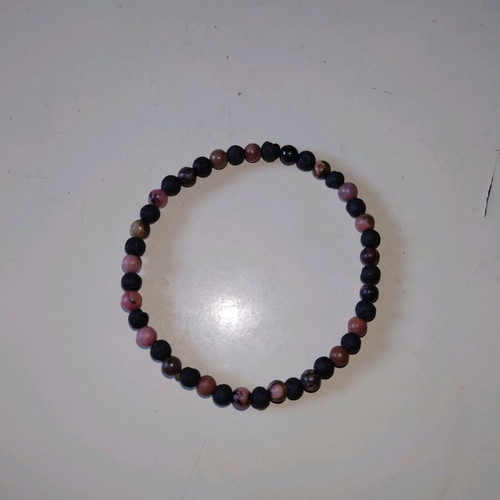Unisex handmade bracelet with beads and elastic new, beige and brown