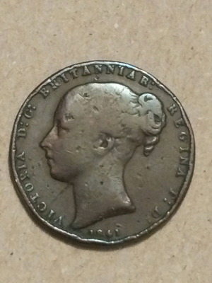 Jersey copper coin used, 1/52 shilling 1841