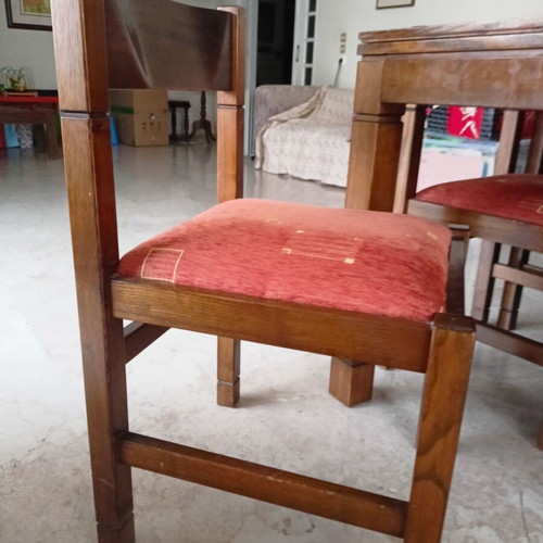 Solid wood dining set used with 6 chairs, extendable