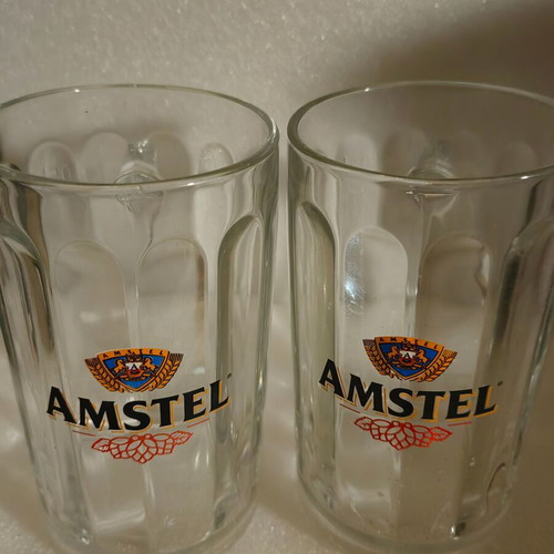 Amstel beer glasses used, set of 2