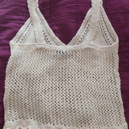 Zara crochet top boho chic L unused, white beige