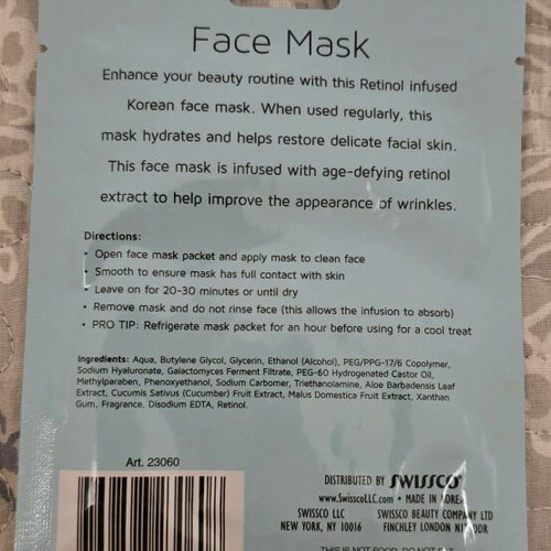 Precision Beauty Retinol Face Mask new