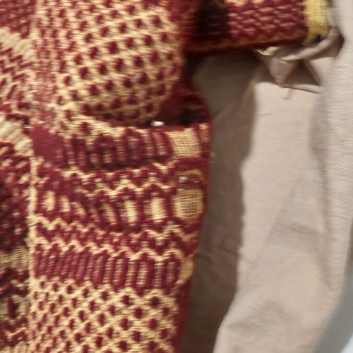 Woven wool pillow in traditional design like new, 57x47cm
