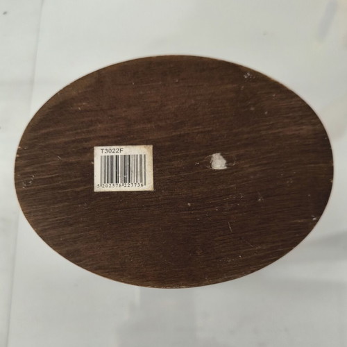 Wooden Oval Danish Box like new with Metal Lid