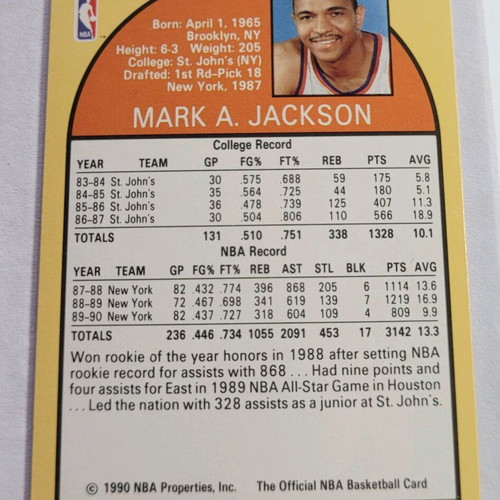 NBA Hoops Mark Jackson 1990-91 card used with Menendez Brothers