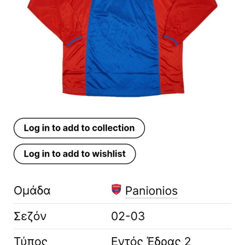 Panionios Appearance 2003 complete.