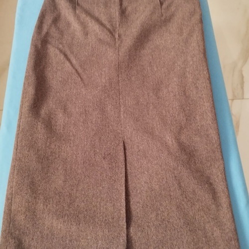 Vintage women's maxi skirt brown mélange wool blend like new