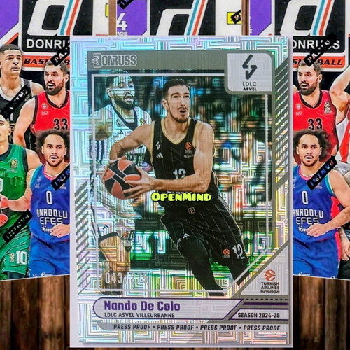 Nando De Colo Press Proof Card Numbered /275 LDLC Asvel Villeurbanne Donruss Euroleague 2024-25 new