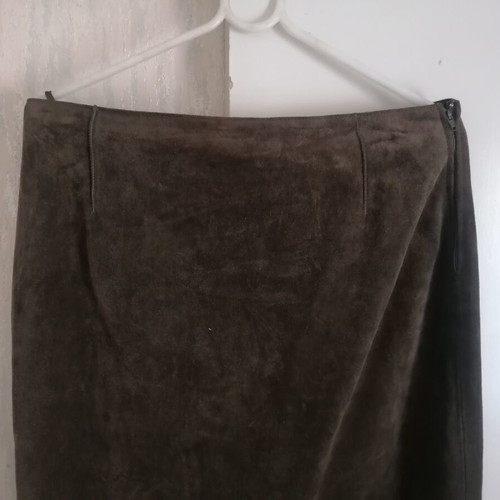 Ashley Brooke vintage leather maxi skirt new, suede, oil color
