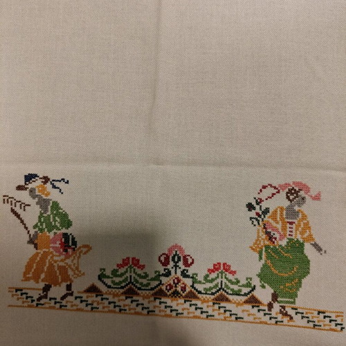 Antique embroidery like new, 60 years old, with DMC threads