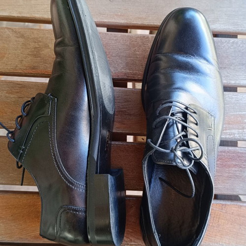Renato Garini men's leather lace-up shoes like new, size 44, black