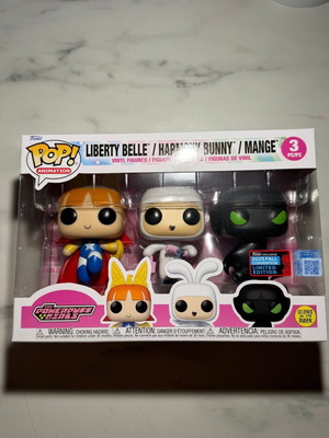 Funko Pop! Powerpuff Girls Liberty Belle Harmony Bunny Mange 3-Pack GITD new