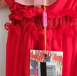Amuse Maxi Dress New With Embroidered Flowers Red M