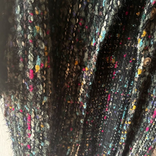 Wool coat with fringes new, colorful, one size