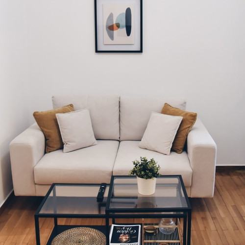 White two-seater sofa