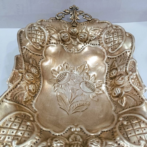 Antique Art Nouveau Επάργυρη Φοντανιέρα σαν καινούργιο με ανάγλυφα ηλιοτρόπια