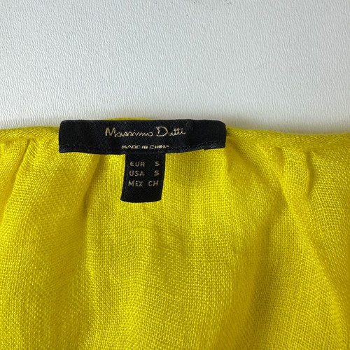 Massimo Dutti linen blouse, size S, yellow