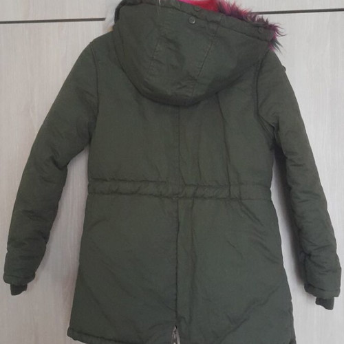 Ativo khaki jacket with multicolor fur for 10 years, 142 cm new