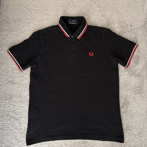 Fred Perry Black Polo Shirt XL used, made in England