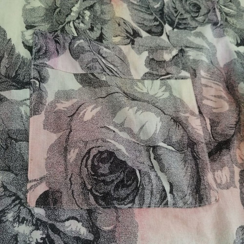 Vintage short-sleeve shirt like new with floral watercolor design