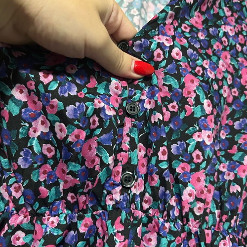 Floral dress with slit and buttons on chest, like new