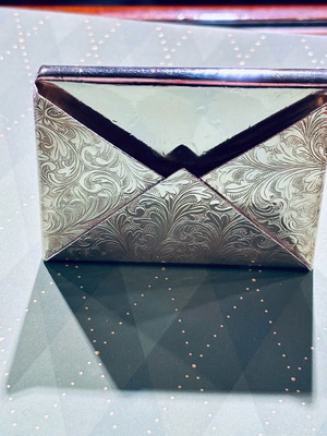 Silver handmade card holder like new, 39 g
