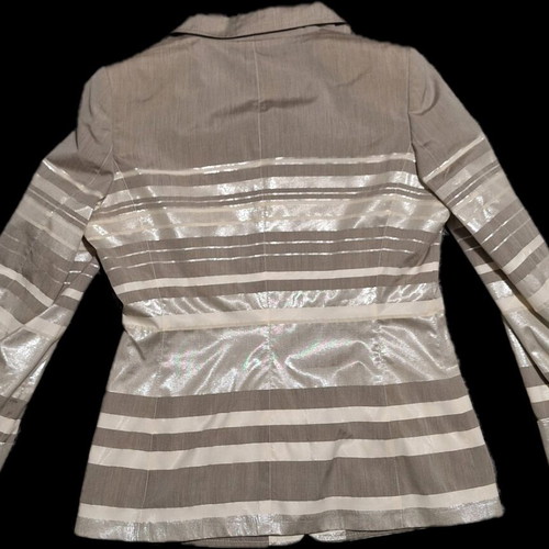Delmod skirt and jacket set used, gray and beige, size 36-38