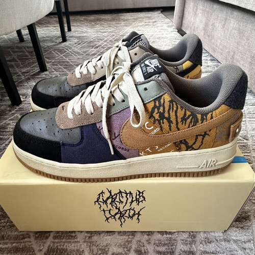 Nike Air Force 1 Cactus Jack sneakers, size 47.5, multicolor