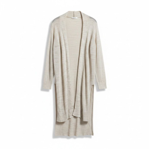 Mango Suit beige linen long cardigan, size S