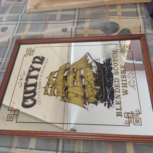 Cutty Sark mirror used with minor scratches and haze, approx. 30x40 cm