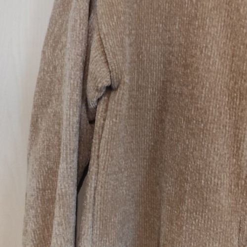 Beige chenille cardigan with hood like new, size M