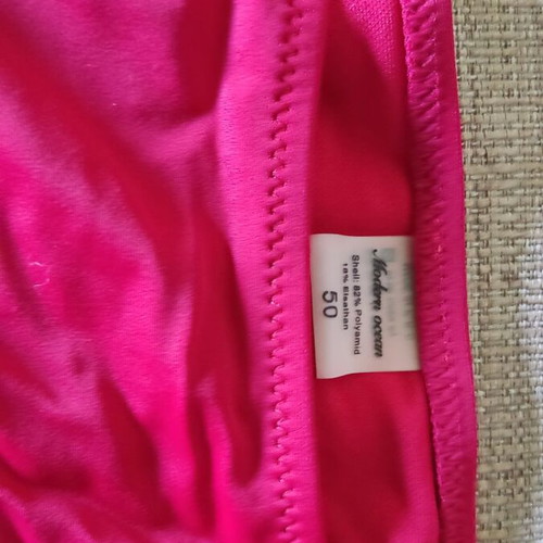 Red swimsuit size 50 like new, side tie