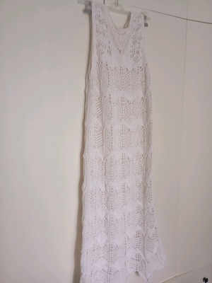 Zara crochet καλοκαίρινο μάξι φόρεμα σαν καινούργιο, άσπρο και μπεζ