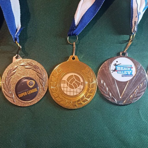 Beach Volley Collectible Medals vintage set of 5, like new