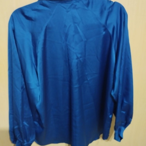 Women's satin shirt blue, new