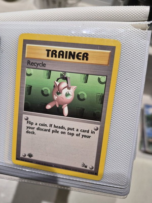 Pokemon 1st Edition Recycle Trainer Fossil Set Card 1999 near mint